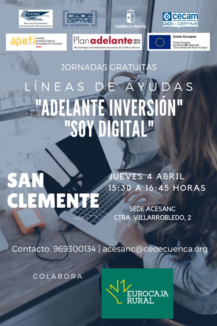 emprendemascu's tweet photo. El próximo jueves día 4 en #SanClemente .@ceoecuenca .@acesanc informa a #autonomos y #Empresas sobre las #subvenciones a la #Inversión y a la #Digitalización en #Cuenca con la colaboración de .@gobjccm y .@eurocajarural 
Confirma asistencia en acesanc@ceoecuenca.org 969300134 https://t.co/U2N8kniI1G