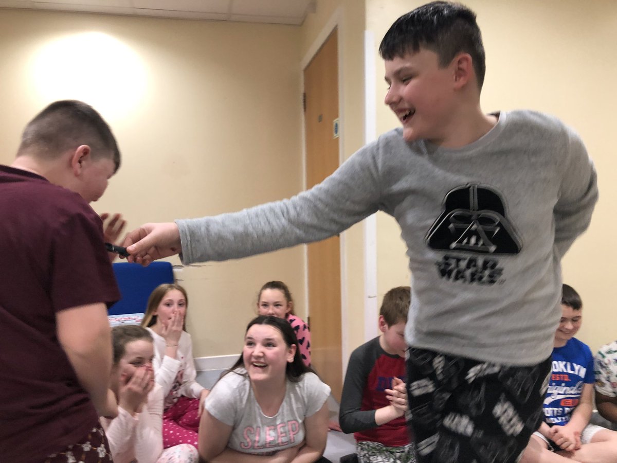 PetersburnPS's tweet photo. After our walk to Oban we had a mid-week pj party, playing cards and board games. We followed this up with a highly hilarious game of peg tig #alittlecompetitive #twitter https://t.co/sBpQuWi4X1