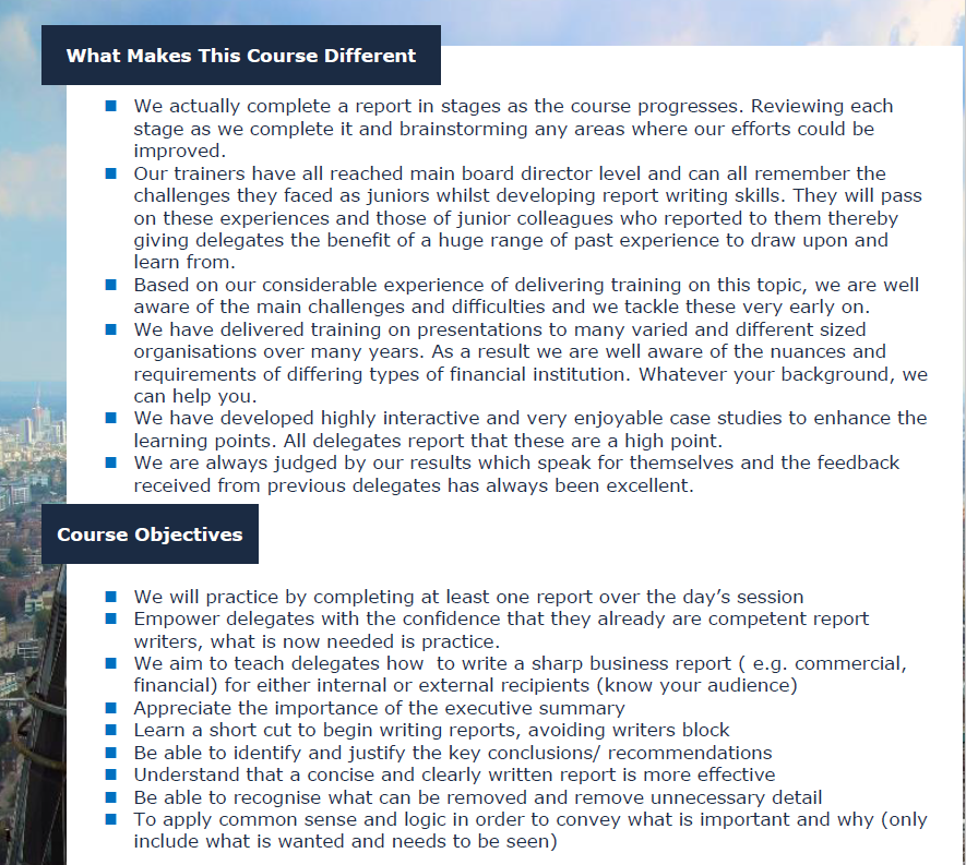 Report Writing | 17th May | London
bit.ly/2IQrpAC
#reports #softskills #training #reportwriting