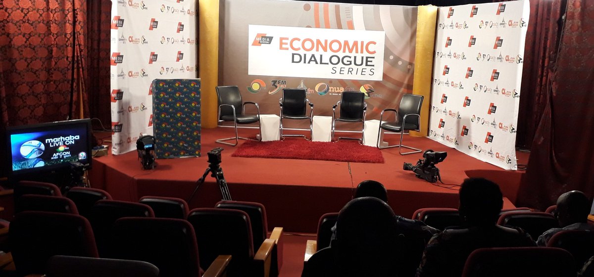 tv3_ghana's tweet photo. Join us at the Executive theatre, TV3 for the second edition of the Media General Economic Dialogue. 

We're live on your 📺TV soon. Stay tuned.

#TV3GH 
#MGForum https://t.co/IZDIei8oJ7