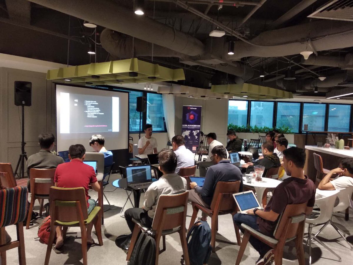 bit_temple's tweet photo. DApps Dev Club hosted their Session #3 of the coding workshop series at BitTemple on the 26th March. Brendan taught the public how to create a wallet and also shared his insights on the Ethereum network.  The audiences were passionate and enjoyed the session until 10p.m.! https://t.co/pFU7oCAcU3