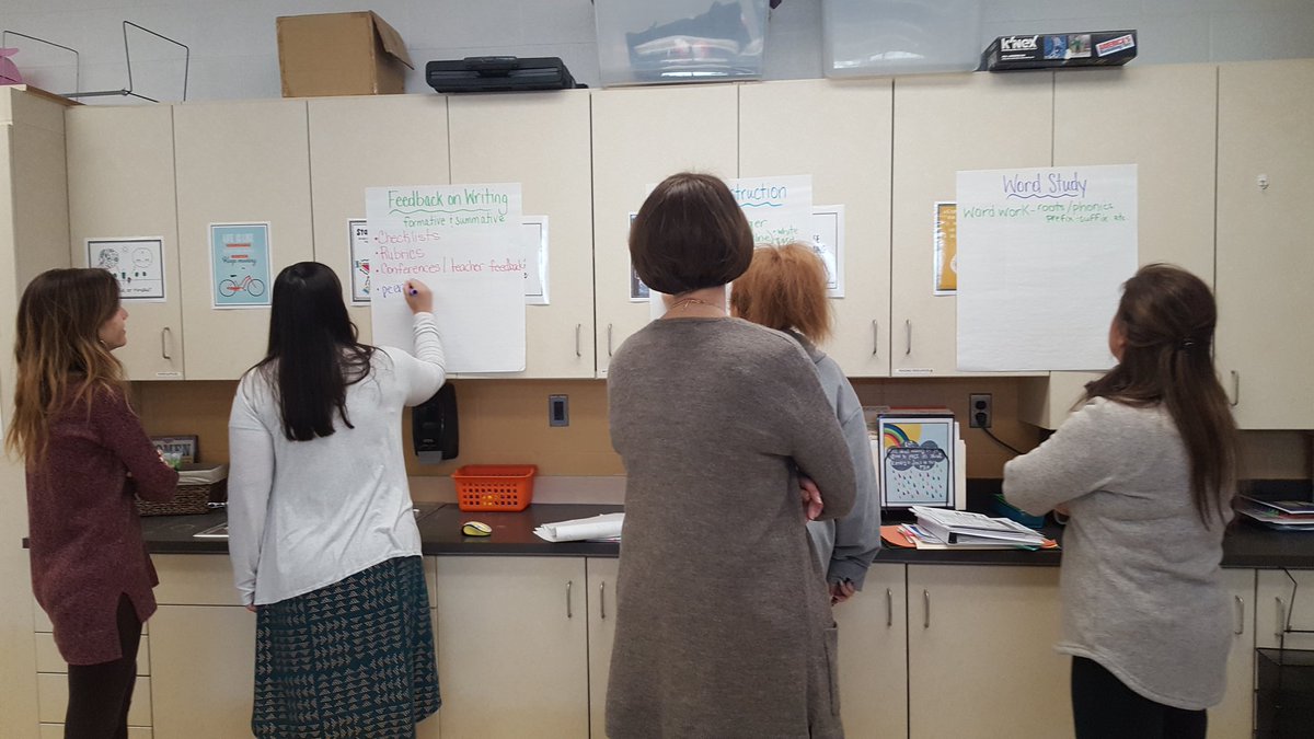 M_Macander's tweet photo. Teachers brainstorming common language about writing! #brainstorm #greatideas #letsmakewritingfun @Pmbwolff @BCPS_ELA @malvarez3333 @khdunaway https://t.co/t1OfWbueos