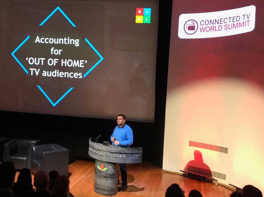 BARCIndia's tweet photo. BARC India COO, @romilramgarhia delivers a powerful presentation on capturing audiences in growth markets like India and unlocking value for the media ecosystem through innovation at Connected TV World Summit, London #CTVS19 @MediatelNews https://t.co/sLEba7wNCJ