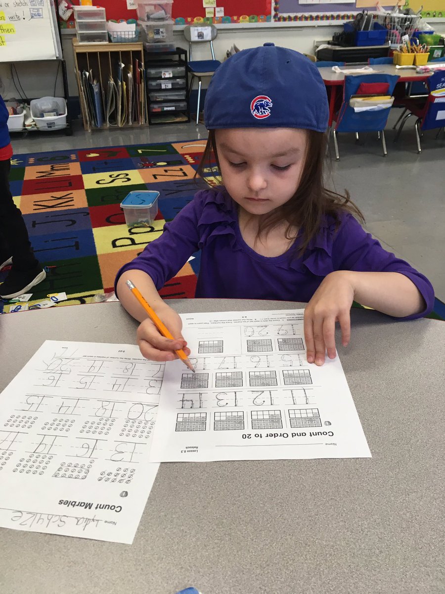 Even though she’s a Cubs fan, she made up for it by crushing her teen numbers in kindergarten math. Way to go Lydia! Garfield Grit! #CollsEdu , @Colls_Garfield