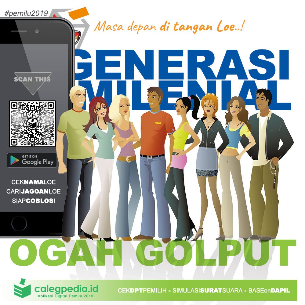 calegpedia_id's tweet photo. #Millennials selalu #AsikinHidupKita
Penentu Masa Depan Bangsa

#Pemilu2019 #ogahGolput https://t.co/YKrQ8v5SKY