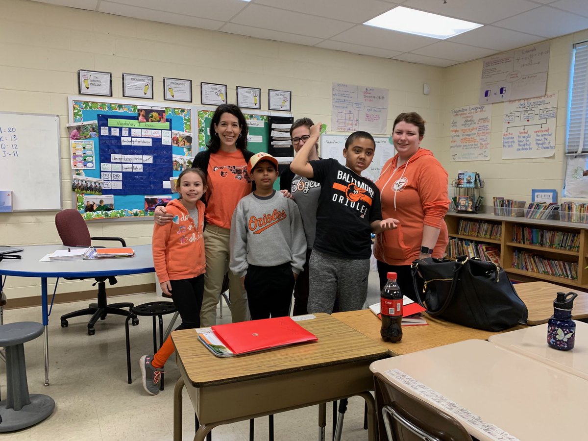 In 5 th grade ⁦<a href="/Hillcrest_BCPS/">Hillcrest Elementary</a>⁩ <a href="/BCPScounseling/">BCPSSchoolCounseling</a> celebrating Orioles spirit day.