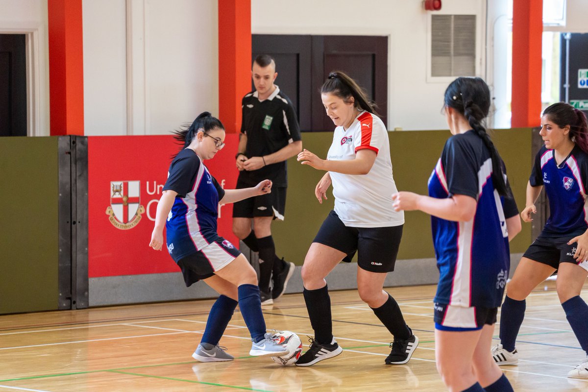 jonlingwood's tweet photo. The women's Futsal team putting in a dominant performance during varsity  @uochester @CSU_Warrington #wearewarrington #wearewazza #wazza #varsity2019 #Futsal https://t.co/z5zA2QMW2o