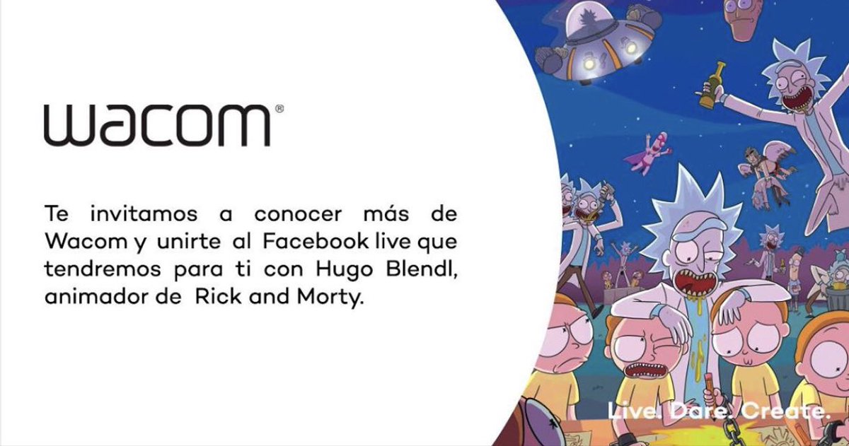 wacom_mexico's tweet photo. Hoy transmisión en vivo desde el Facebook de Sears!!! No se lo pierdan 6:00 pm. Aprende animación con Hugo Blendl, animador de Rick and Morty. #hugoblendl #animacion #rickandmorty #sears #fblive #wacom #wacommx #wacommexico https://t.co/19AvjzVTdI