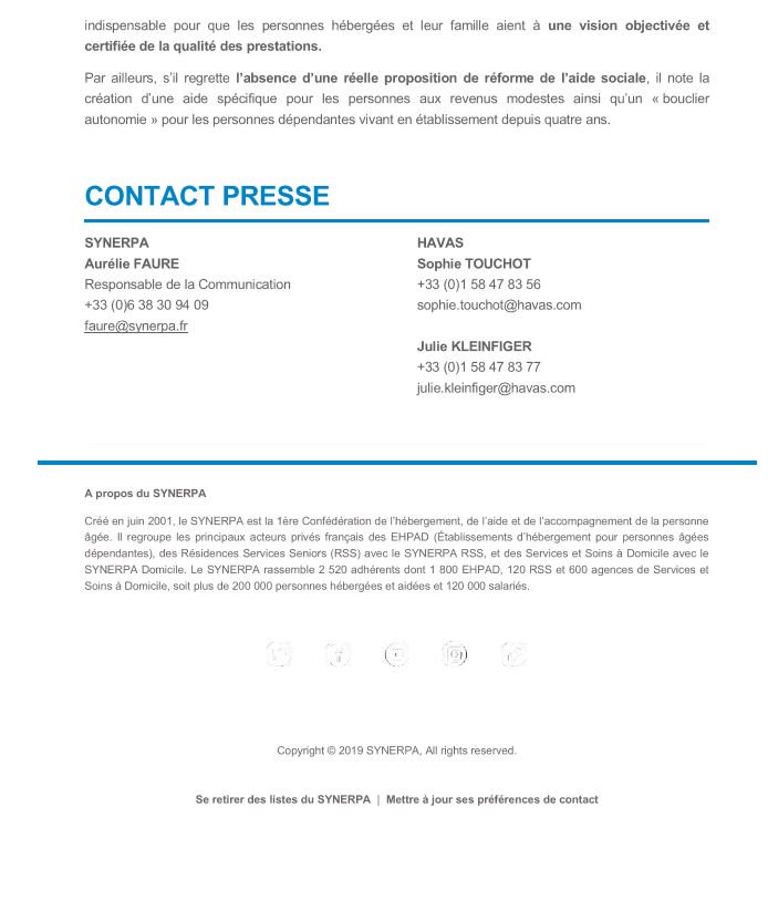 [📰Communiqué de presse] Le SYNERPA salue les propositions pragmatiques et ambitieuses de la Concertation Grand Age et #Autonomie #Libault 
bit.ly/2U2NeWx