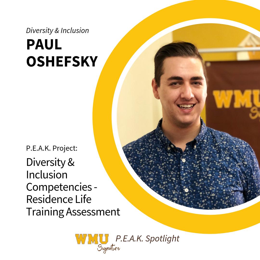 WMUSignature's tweet photo. Paul's P.E.A.K. experience is intended to be a reusable assessment tool and training model that Residence Life staff can use for planning training sessions, conducting activities centered on the topic of diversity and inclusion. https://t.co/oUn32K2fpn