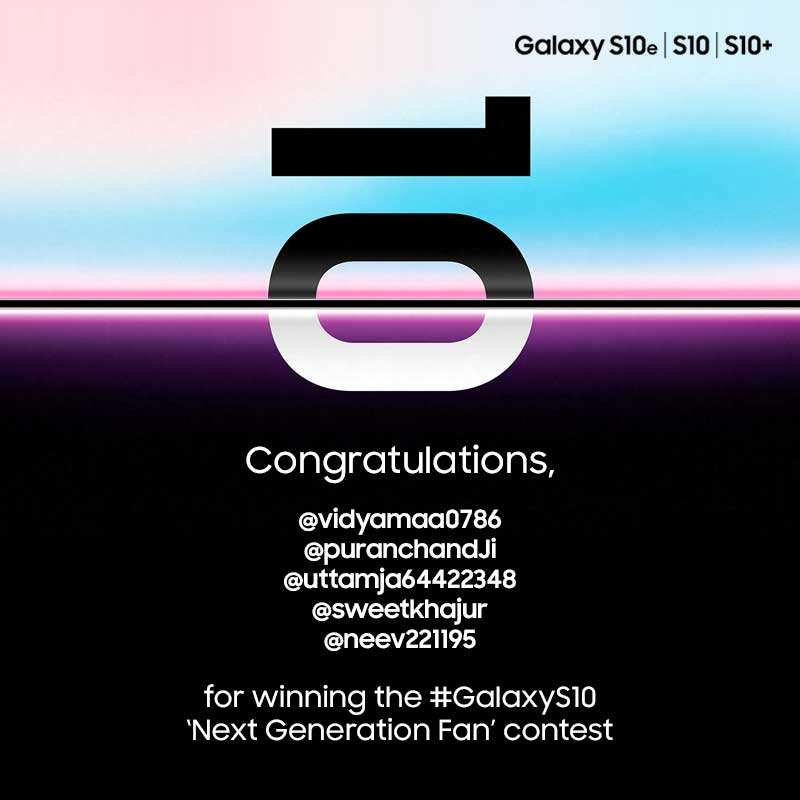 SamsungIndia's tweet photo. Congrats to all the winners of the #NextGenerationFan contest. Thanks for a tremendous response. https://t.co/gSqLVt90pU