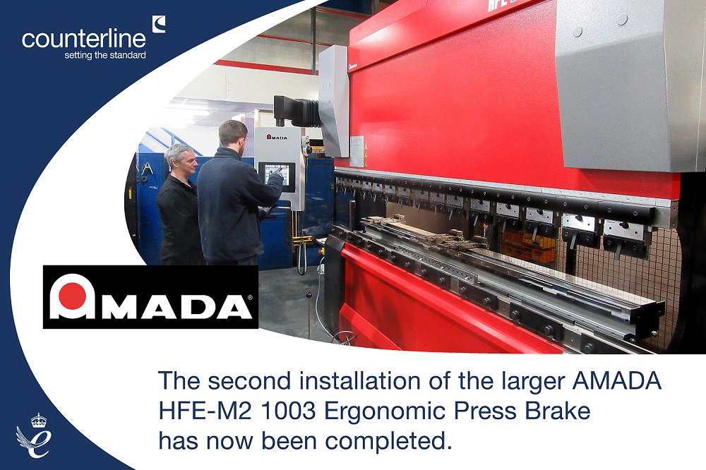 Counterlineltd's tweet photo. Counterline is investing in the future! We're streamlining production with the second installation of a larger ergonomic press brake to boost productivity. https://t.co/ktuf0cz7Hu #ergonomic #counterline #pressbrake #amada #machinery #catering https://t.co/9MusRInf3D