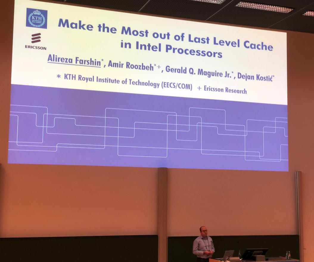EricssonLabs's tweet photo. That's a wrap on #EuroSys19! Thanks for checking out our session on exploiting #CPUarchitecture to improve COTS performance. ICYMI @Amir_Roozbeh shares the team's breakthrough results here: https://t.co/0qfWQjSAgO @alirezafarshin @KTHuniversity https://t.co/KZMf9Jmqfd