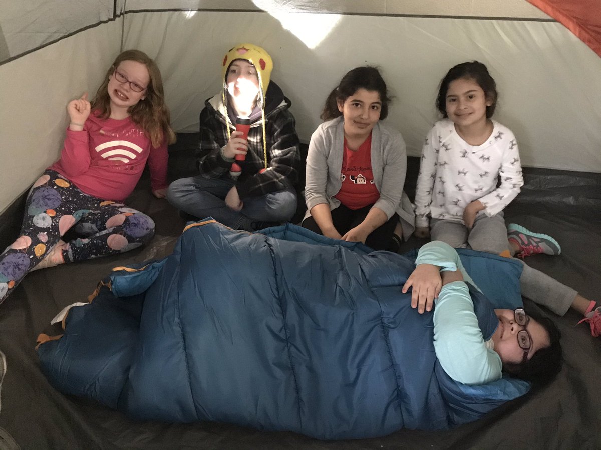 MrsAllenSLP's tweet photo. On Monday, our self-contained classes went camping! We read a story in our tent, had a campfire and made s’mores! @Tolbert_es #TolbertPPD #Tolbert19 #TolbertTweets #lcps19 https://t.co/zScpTWidKn