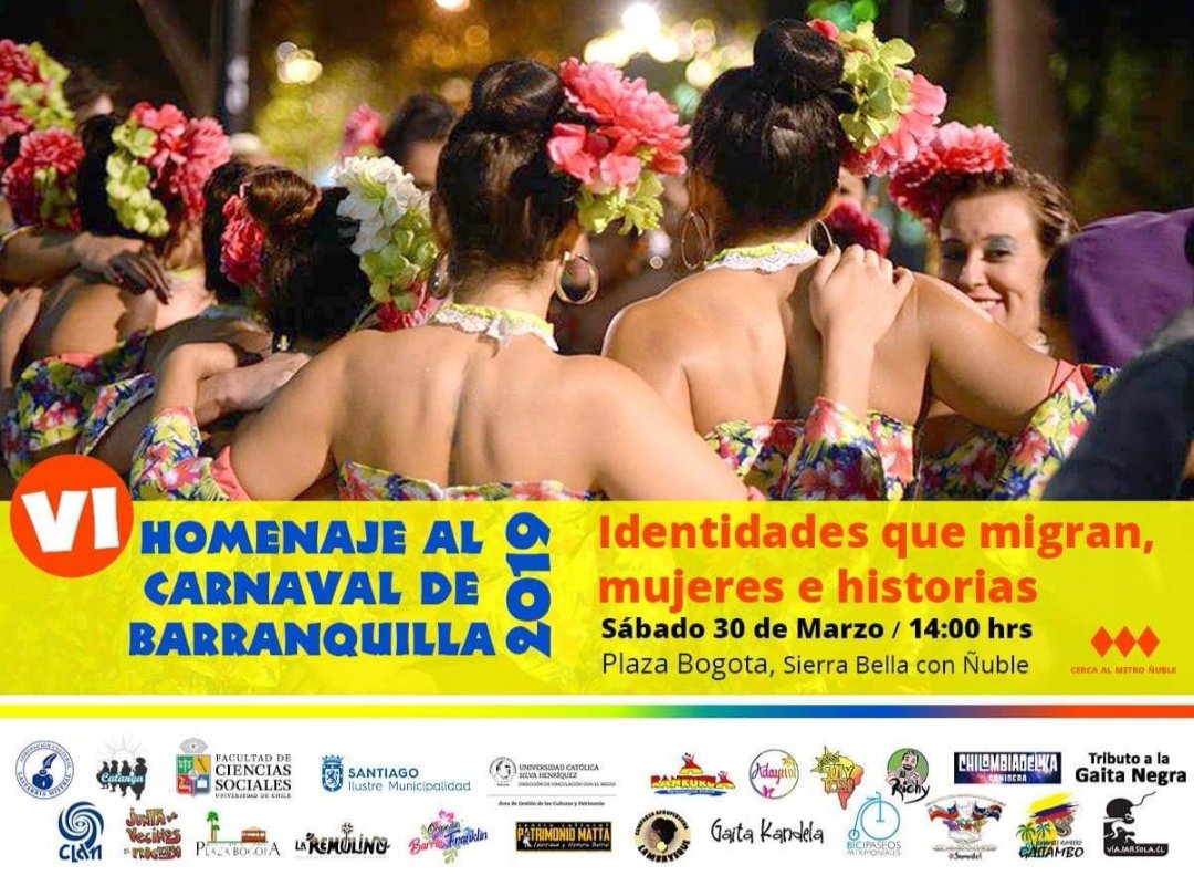 SolYTierraChile's tweet photo. 🔸ⓈⓄⓁ Ⓨ ⓉⒾⒺⓇⓇⒶ🔸
UN año más de participación #SyT 
#CarnavalDeBarranquilla2019 sábado #30M Presentacion de @SolYTierraChile  desde las 14:00 horas Plaza Bogotá - Sierra bella Metro Ñunble - Santiago de Chile 
#Colombia_Tierra_Querida 
👇👇👇👇👇👇👇👇👇 https://t.co/dQRtn6yskh