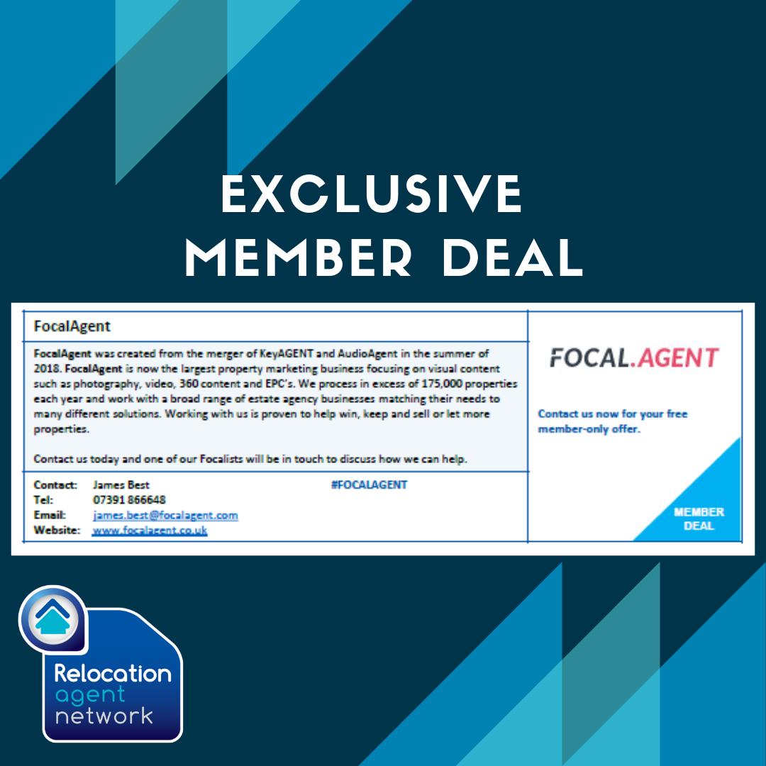 RelocationAgent's tweet photo. Exclusive Member Deal! @focalagent is now the largest property marketing business focusing on visual content such as photography, video, 360 content and EPC's. Contact @focalagent today for your Free Member only offer #FocalAgent #RelocationAcrosstheNation #ValuedSupplier https://t.co/TLsBWZmT9X