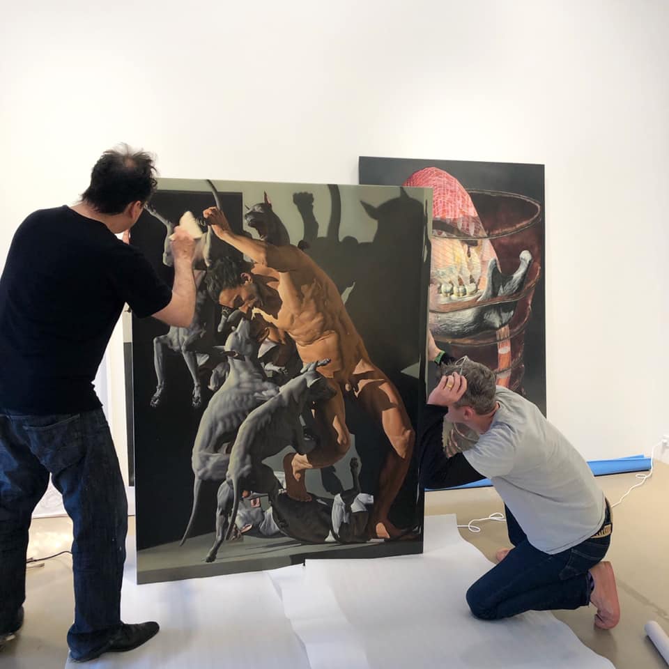 gallerypoulsen's tweet photo. Straight from Rome, Nicola Verlato brought in his #masterpiece “Actaeon” for the upcoming #art #exhibition “Nicola Verlato Invitational Show with Ian Ingram”, opening March 30 https://t.co/2k9s224Rfp