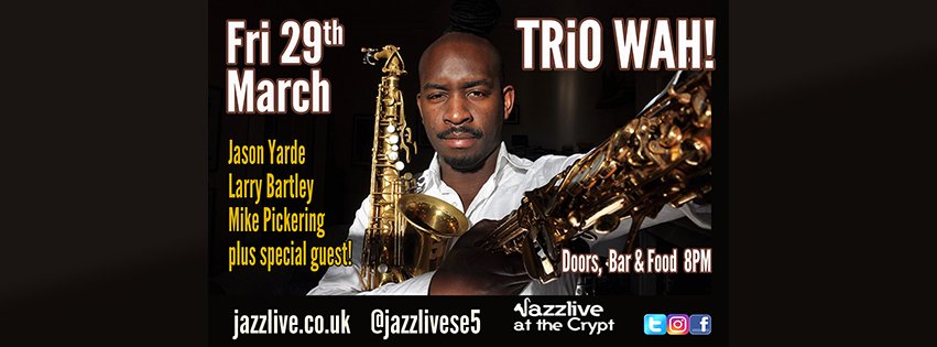 We are very excited about the concert tomorrow Fri 29th March with TriO WAH! and special guests - tickets here wegottickets.com/event/463917

#jazzlive #se5 #camberwell #jazz #venue #bar #food #friday #jasonyarde #larrybartley #mikepickering #marcinaarnold #anthonyjoseph #harrybrown