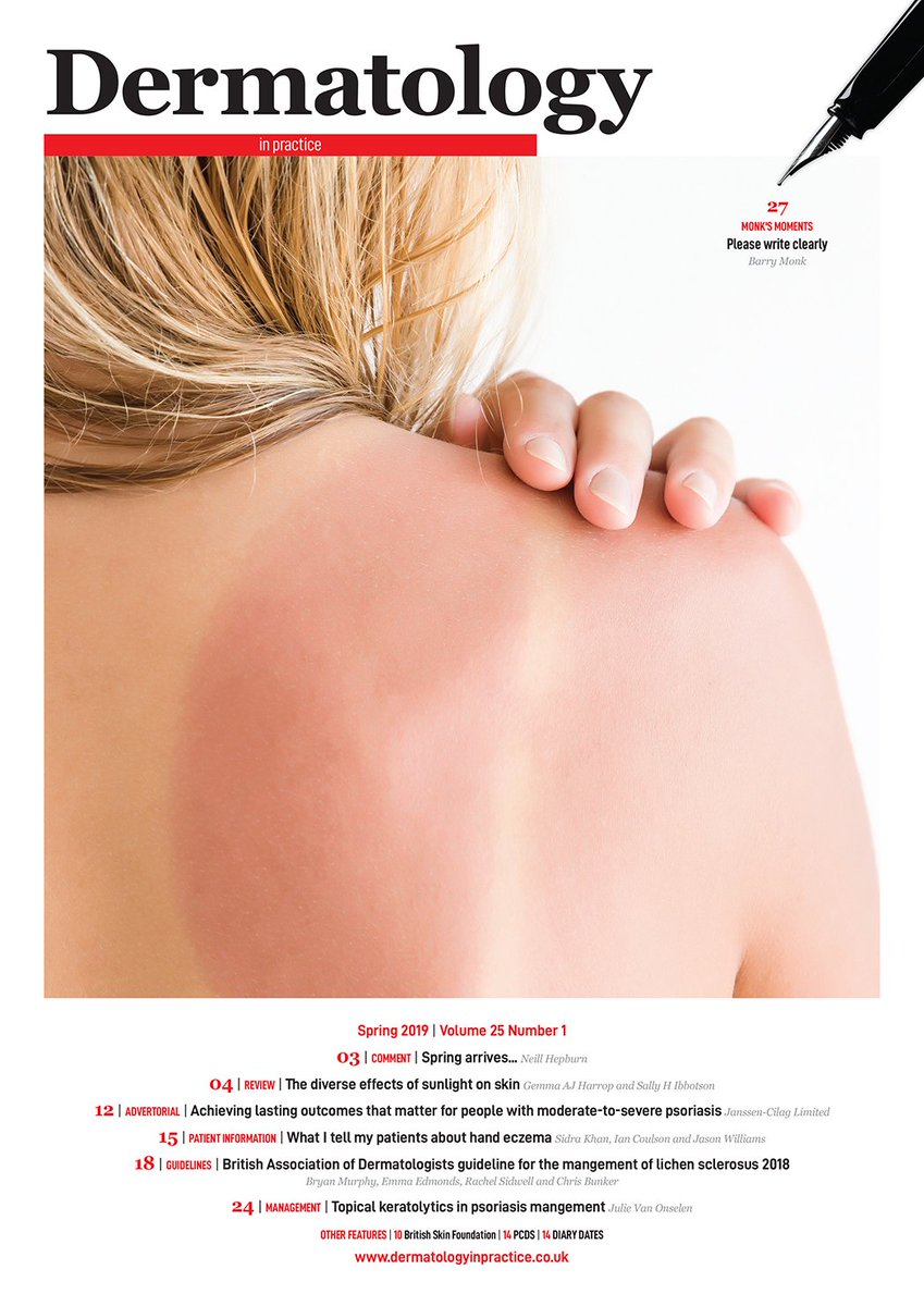 The Spring issue of <a href="/DermatologyIP/">Dermatology in practice</a> is now online and in print! Please visit dermatologyinpractice.co.uk   for FREE access!
#dermatology #dermatologyjournal #psoriasis #eczema <a href="/PCDSUK/">Primary Care Dermatology Society (PCDS)</a> <a href="/BSFcharity/">British Skin Foundation</a>