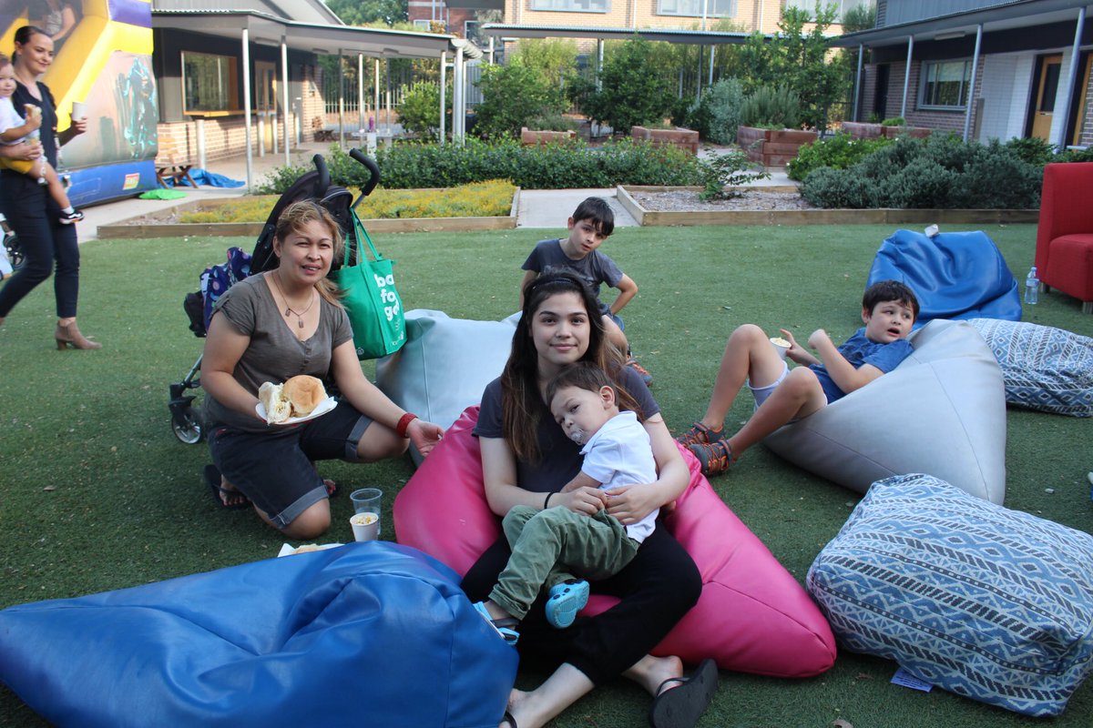 WangeePark's tweet photo. @WangeePark families and staff enjoying an outdoor movie night and bbq, sharing stories and strengthening community relationships https://t.co/BYNJVCrBIR
