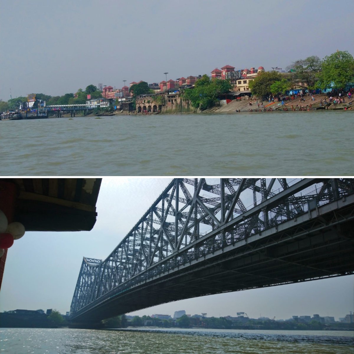 WaterQualityTE2's tweet photo. Boat ride along the Ganges (Hooghly) is a spectacular setting for sensor deployment and sample collection. Can get the portable lab set up whilst you are on the boat too! #fieldscience #Ganges #Kolkata
#Howrah @UWEBristol @bose_institute @NERCscience @NewtonFund @UKRI_India https://t.co/ESCgNEhVG8