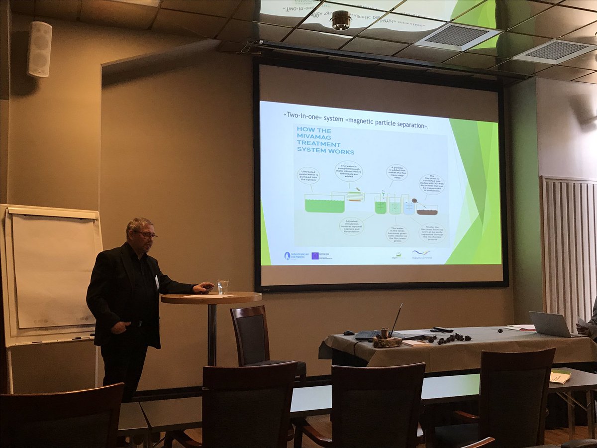 EU_eLighthouse's tweet photo. Bjarne Lindelöw, Norland Research Institute @Nforsk, is currently presenting on organic waste and biochar, and attempts to recycle waste to reduce C02 emissions 👏
Bjarne is also discussing industrial waste water technology as resouces 💡
#elighthouse #elighthouseOulu https://t.co/vN0wErM9BN