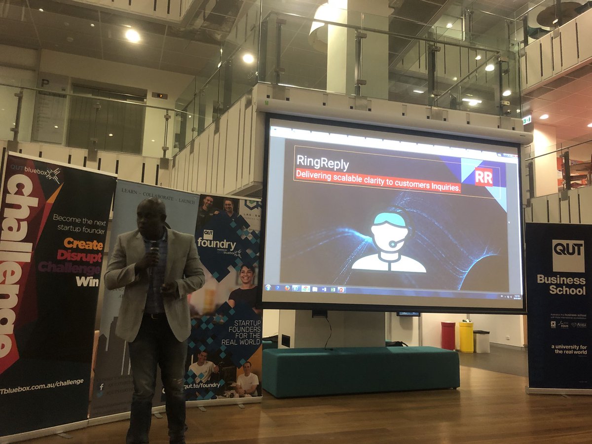 QUTStarters's tweet image. Pitch 7: RING REPLY - Delivering scalable clarity to customers inquires #Hatch5