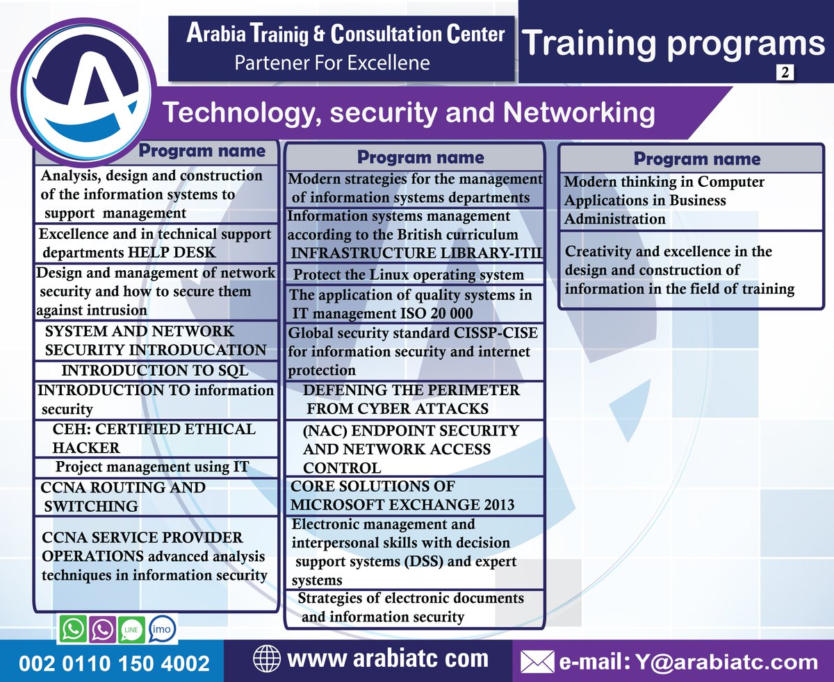 youssefarabiatc's tweet image. #مقدمة_فى_أمن_المعلومات
#إدارة_المشاريع_باستخدام_تكنولوجيا_المعلومات
#CCNA_ROUTING_AND_SWITCHING
#CCNA_SERVER_PROVIDER_OPERATIONS #الإبداع_والتمييز_فى_تصميم_وبناء_المعلومات_فى_مجال_التدريب
#تقنيات_التحليل_المتقدم_فى_أمن_المعلومات
#الاستراتجيات_الحديثة_لإدارة_اقسام_نظم_المعلومات