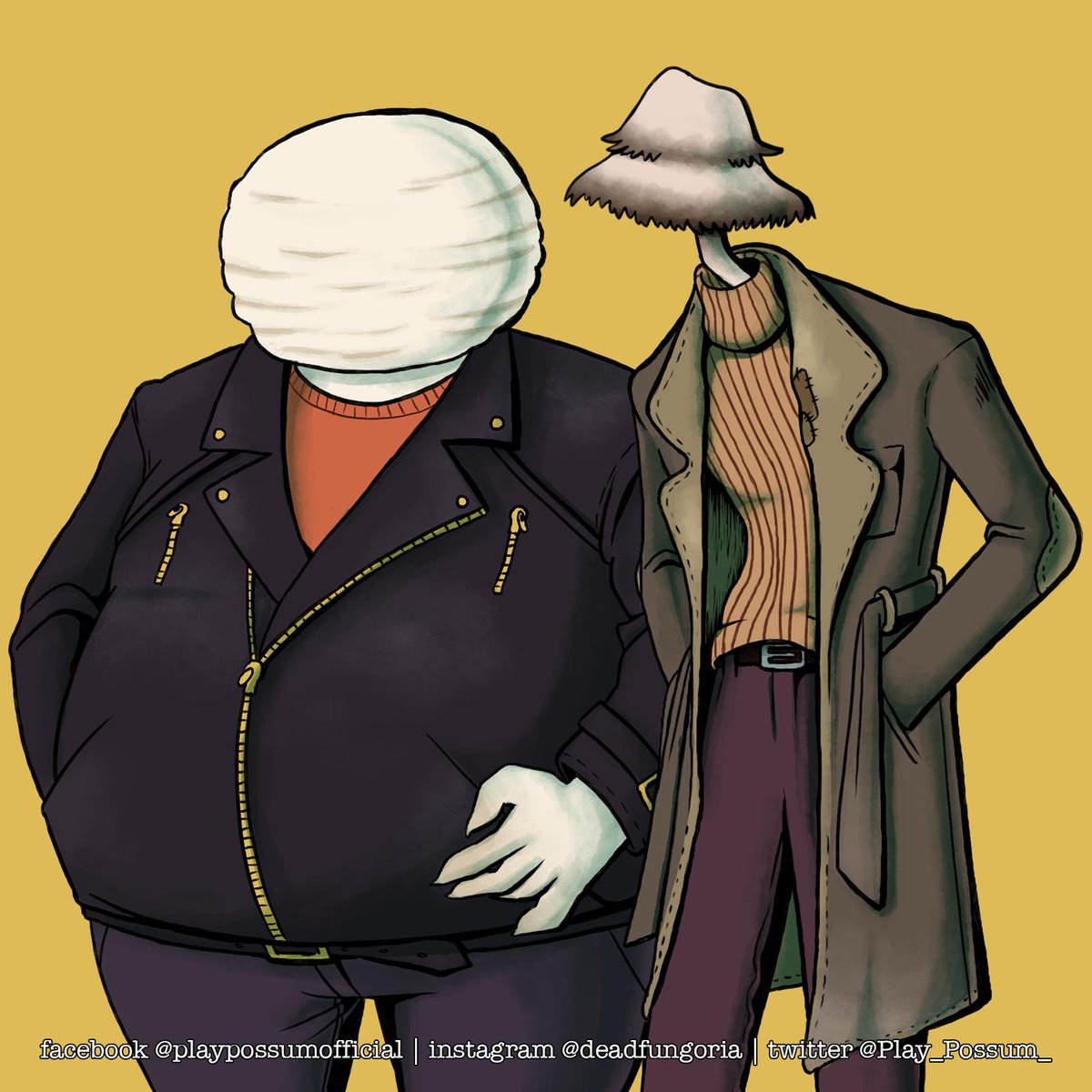 Play_Possum_'s tweet photo. Old boys ready to unravel the secrets of Sleeper Manor. 🔎🍄📜

#deadfungoria #indiegamedev #indiedev #pointandclick #visualnovel #lovecraftian #horrorgame #gameart #characterart #objecthead https://t.co/zzXi4Kr0By