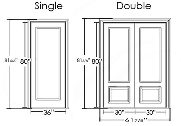 double front door dimensions