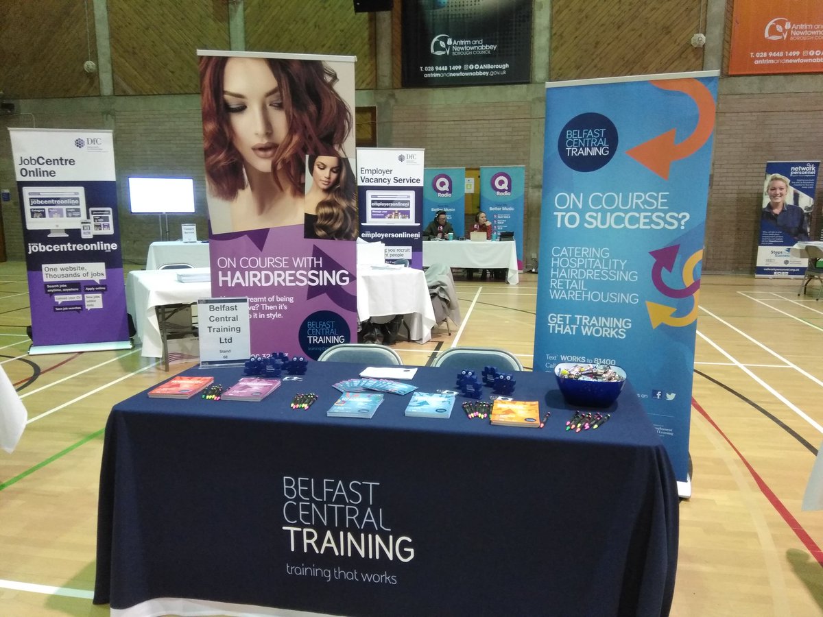 skilledni's tweet photo. We are all ready to go at Antrim and Newtownabbey Jobs Fair #ANJobs #JobsFair #communities @ANBorough @CommunitiesNI @goQradio https://t.co/oFODEGPr6p
