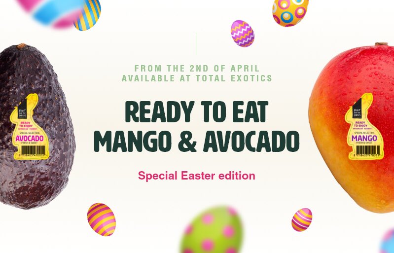 The Easter bunny already dropped by at our office and left some weird looking eggs... 🐰
How lovely would these look on the table for brunch on Sunday?!

#totalexoticsbv #avocado #mango #easter #readytoeat #easterbunny 🥑 #mangoes #Bunny