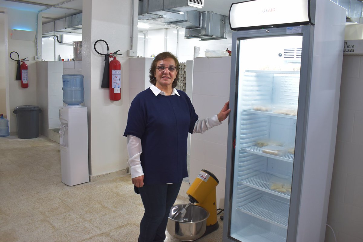 Leb_LIFE's tweet photo. Rakya Kalash recently received a dough mixer and a refrigerator as in-kind grant from #USAID under the #LIFE project. She considers USAID support as a stepping stone to a more successful business that she enjoys @USAIDMiddleEast @usembassybeirut #livelihood #microfinance #LIFELeb https://t.co/rLcUDipHKM