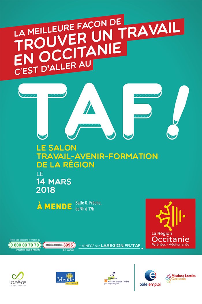 JARUGA_M's tweet photo. ℹ️ [Salon #TAF] - Mende ☀️

Nous y sommes jusqu’à 17h ! 

👉🏽 Venez nous rencontrer pour découvrir nos opportunités d’emploi 
@CaissepargneLR @Occitanie @Poleemploi_oc @DptLozere48 @GroupeBPCE @BPCErecrutement https://t.co/5YRKL6acJe