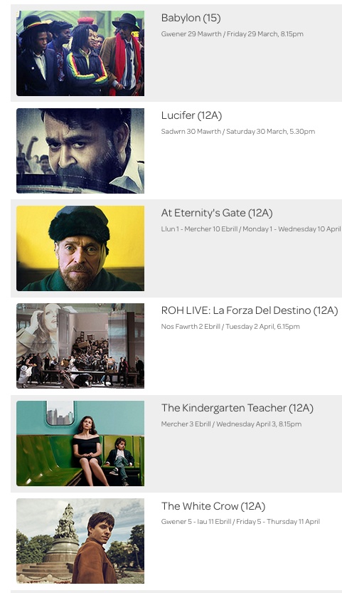 sinemapontio's tweet photo. In addition to our continuing CAPTAIN MARVEL(12A) screenings check out this eclectic selection of upcoming titles @PontioTweets @SerenFilm @bufilmsoc @SMMbangor @BangorUni_Intl @BangorEngLit @BangorLingEL @EatDrinkBangor @BangorUni https://t.co/0qjb0jZZEk