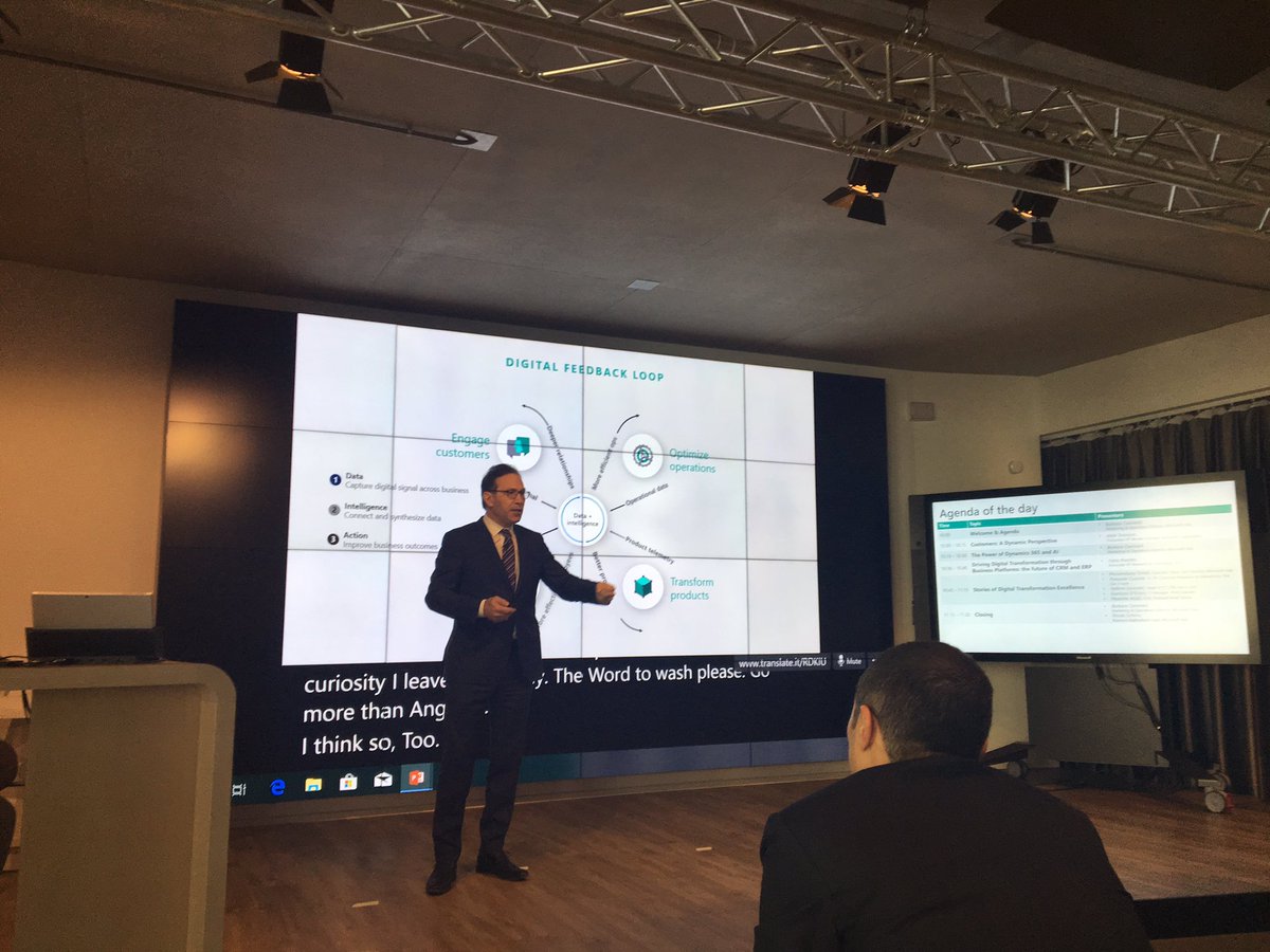 impresacity's tweet image. #MicrosoftDynamic365 Vahè Torossian racconta la piattaforma integrata di prodotti e servizi con un ambiente comune di dati x creare intelligenza. Alcuni casi utente