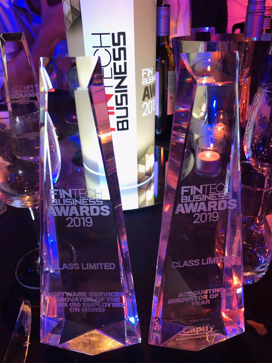 Woohoo!! Class has also won Software Innovator of the Yearvin the Fintech Business Awards - go team! Big night :-) #iloveinnovation  #FintechBusinessAwards