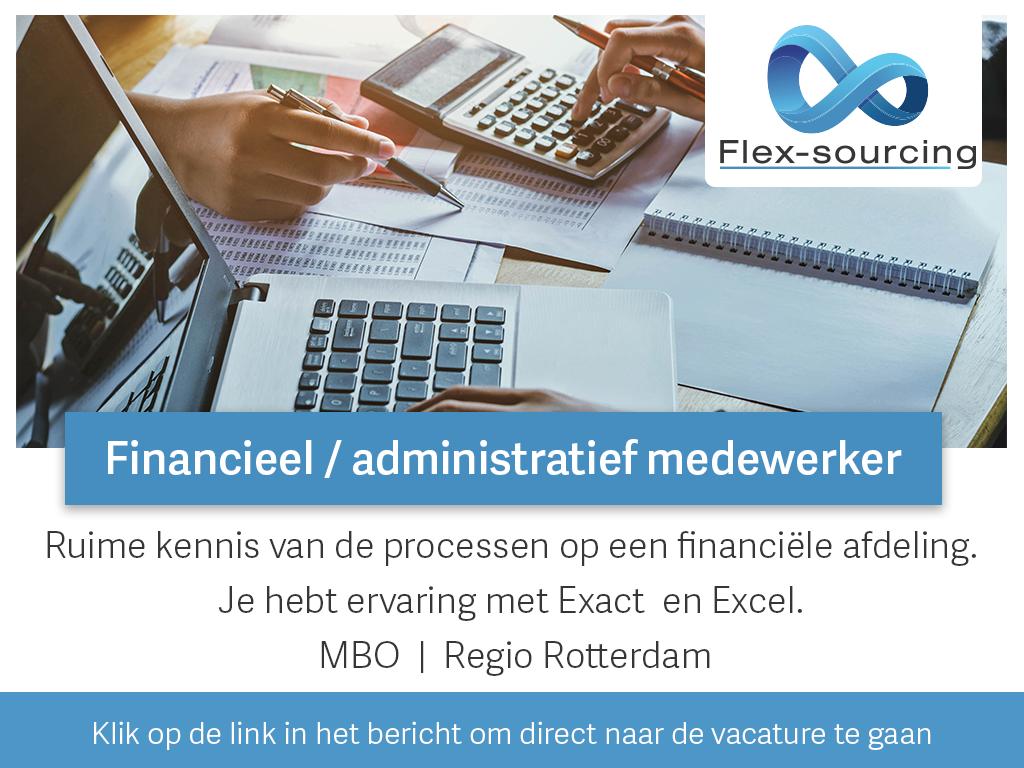 FlexSourcing's tweet photo. Voor onze snelgroeiende zusterorganisatie zijn wij op zoek naar een financieel administratief medewerker. Regio Rotterdam. Heb jij relevante werkervaring en kennis van Exact en Excel? Dan zou dit wel eens jouw volgende baan kunnen worden. Lees verder op: https://t.co/3LnMyhxXZW https://t.co/yKqiqHj3wo