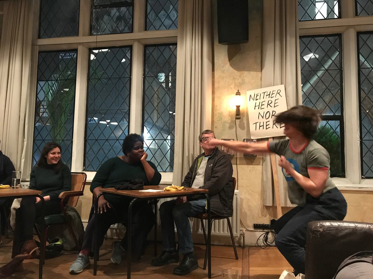 Two 'middle-aged award-winning international provincial artists’ ask big unfathomable questions about the world and small questions about the state of your garden. Don't miss #NeitherHereNorThere's only #Swansea performances - it's on twice today, at 4pm and 7pm.