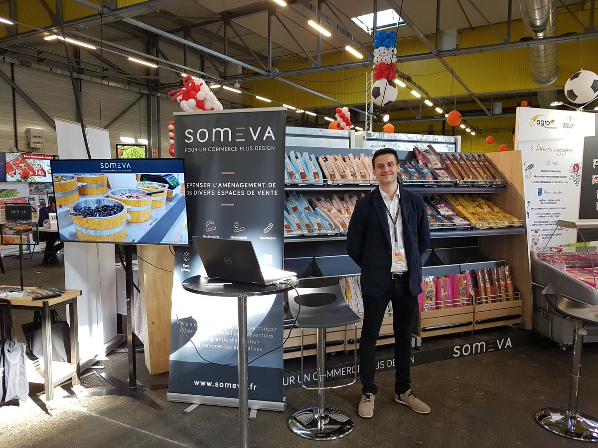 Someva44's tweet photo. Retrouvez Quentin et Erwan actuellement au Parc des Expositions de Poitiers pour le salon régional Intermarché. Venez les rencontrer et échanger avec eux sur vos futurs projets d'aménagement de magasins ! https://t.co/H1m3E3fgji