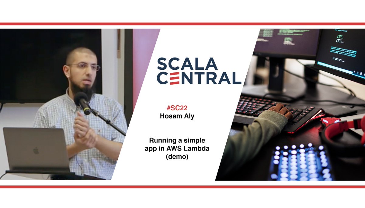 Scala_Central's tweet image. Watch @hosamaly's demo on running a simple app in AWS Lambda.
This was the final talk at #SC22 and was primarily for those who have never run a Scala application in AWS Lambda. 
lnkd.in/d8rSZsQ
#SC22 #ScalaCentral #Scala #ScalaEvent #ScalaMeetup #Scaladays
