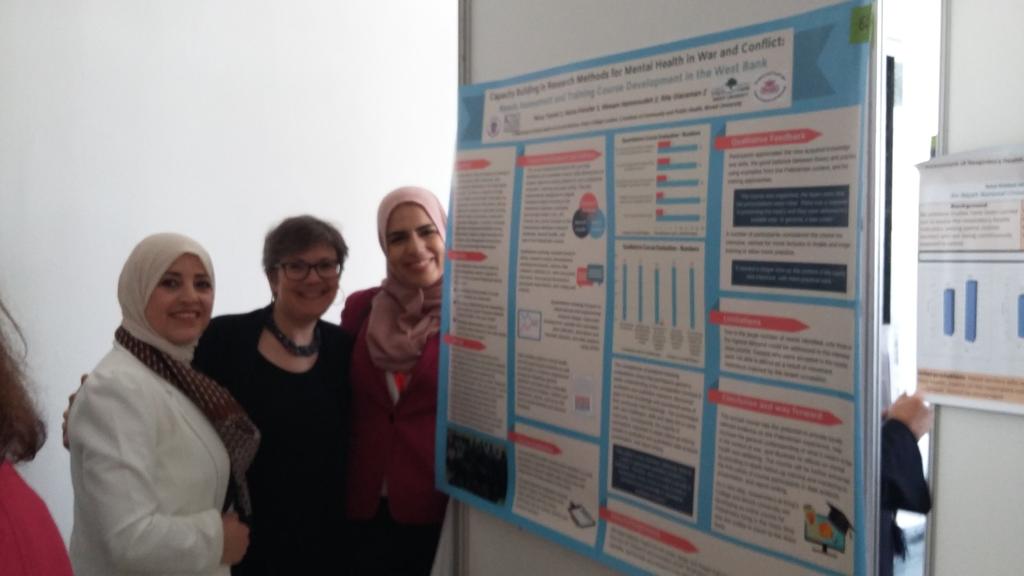 HannaKienzler's tweet photo. Presenting our @r4hcmena work on capacity building in #research methods for #mentalhealth in #war and conflict at Lancet Palestinian Health Alliance Conference #LPHA @NancyTamimi @Whammoudeh Rita Giacaman https://t.co/MZgmSs5S1N