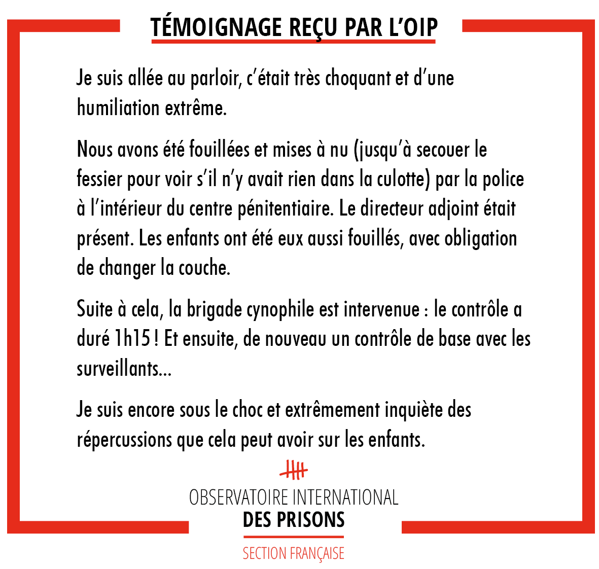 OIP_sectionfr's tweet photo. #Prison Témoignage (reçu via son avocat) d'une femme après son parloir hier à #Condé https://t.co/wQLD7hGmBr