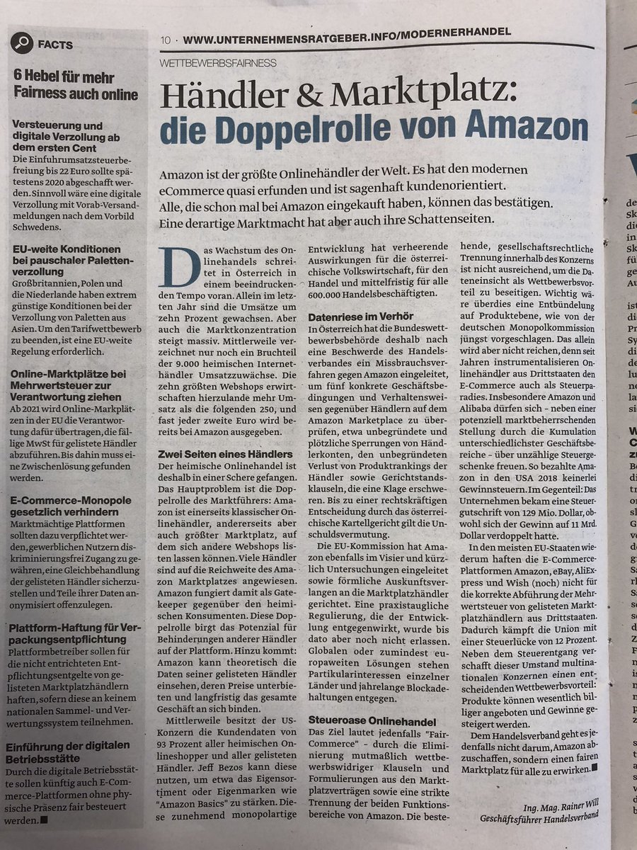 Will_Rainer's tweet photo. „Zeit für einen NEW DIGITAL DEAL“ Print-Beilage im heutigen Standard & online: https://t.co/e1UsCUEL1l @MediaplanetAUT #modernerhandel #handeldigital #hebelfür #wettbewerbsfairness #handelsverband https://t.co/Sh3wac8pjq