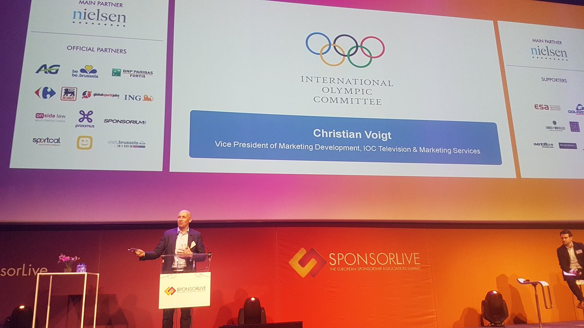 SponsorReport's tweet photo. Interessant om na de presentatie van @TBURNSATLANTA tijdens #IEG2019 nu Christian Voigt van het IOC te horen op #SponsorLive. https://t.co/NQ8f3QxJVW