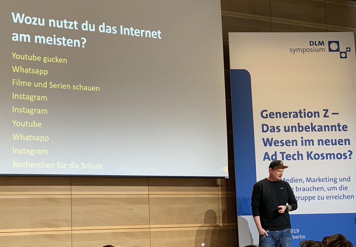 „Die Leute nutzen Medien wie nie zuvor. Dafür ist das Internet die zentrale Infrastruktur.“ Nicht überraschend, wenn man Kinder hat. Aber interessant, welche  Konsequenzen für Medien, Marketing und Werbung zu ziehen sind. 
@schemaflo #DLMsymp19
