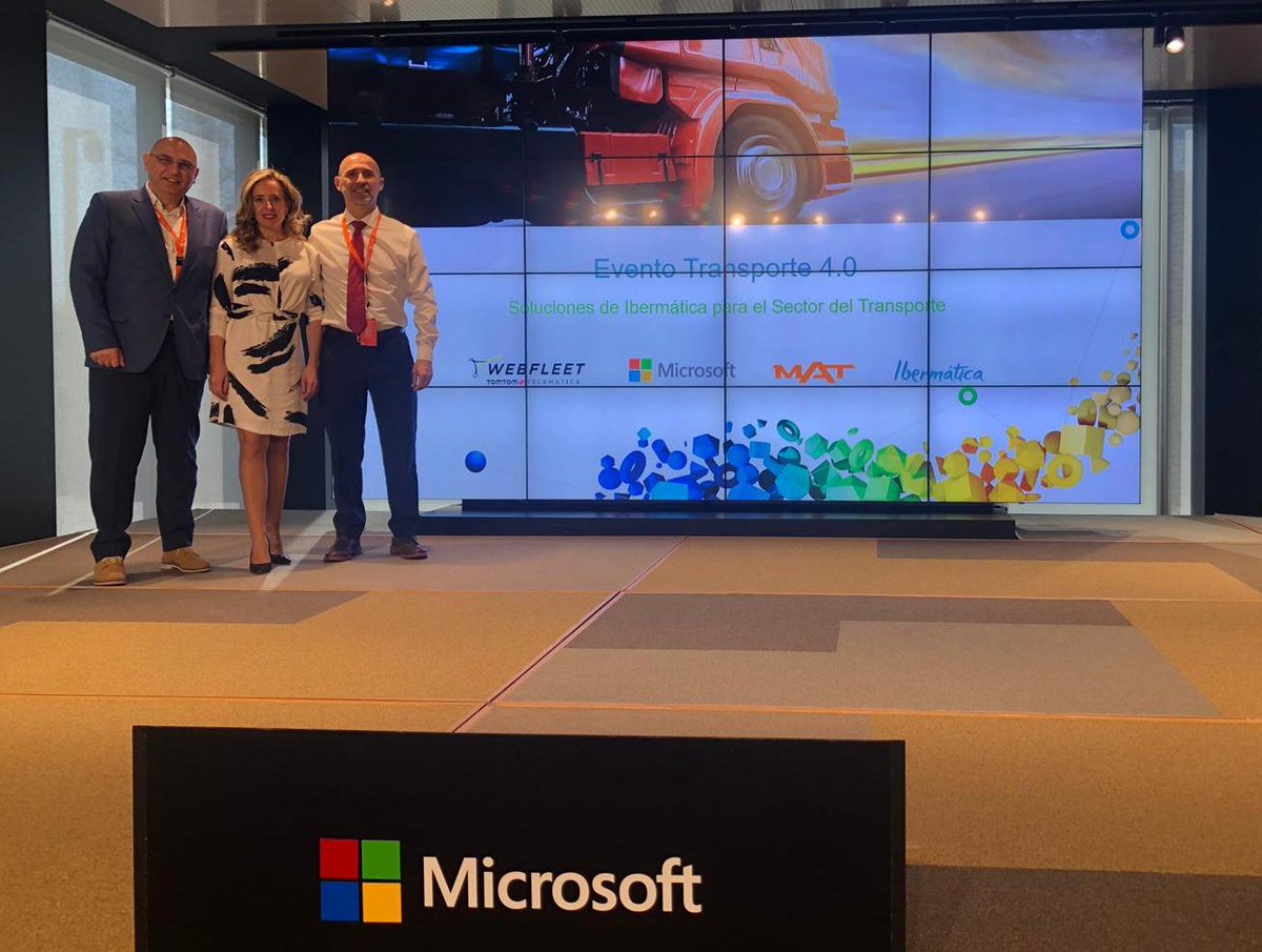 ibermaticagrupo's tweet photo. ¡Qué sesión estamos viviendo en las oficinas de @MicrosoftES sobre #transporte 4.0! Además tenemos el lujo de contar con colaboradores como @WEBFLEETIberia y clientes de la talla de Grupo MAT. ¡Go #IBLogistic, go! https://t.co/eekecFHiGi