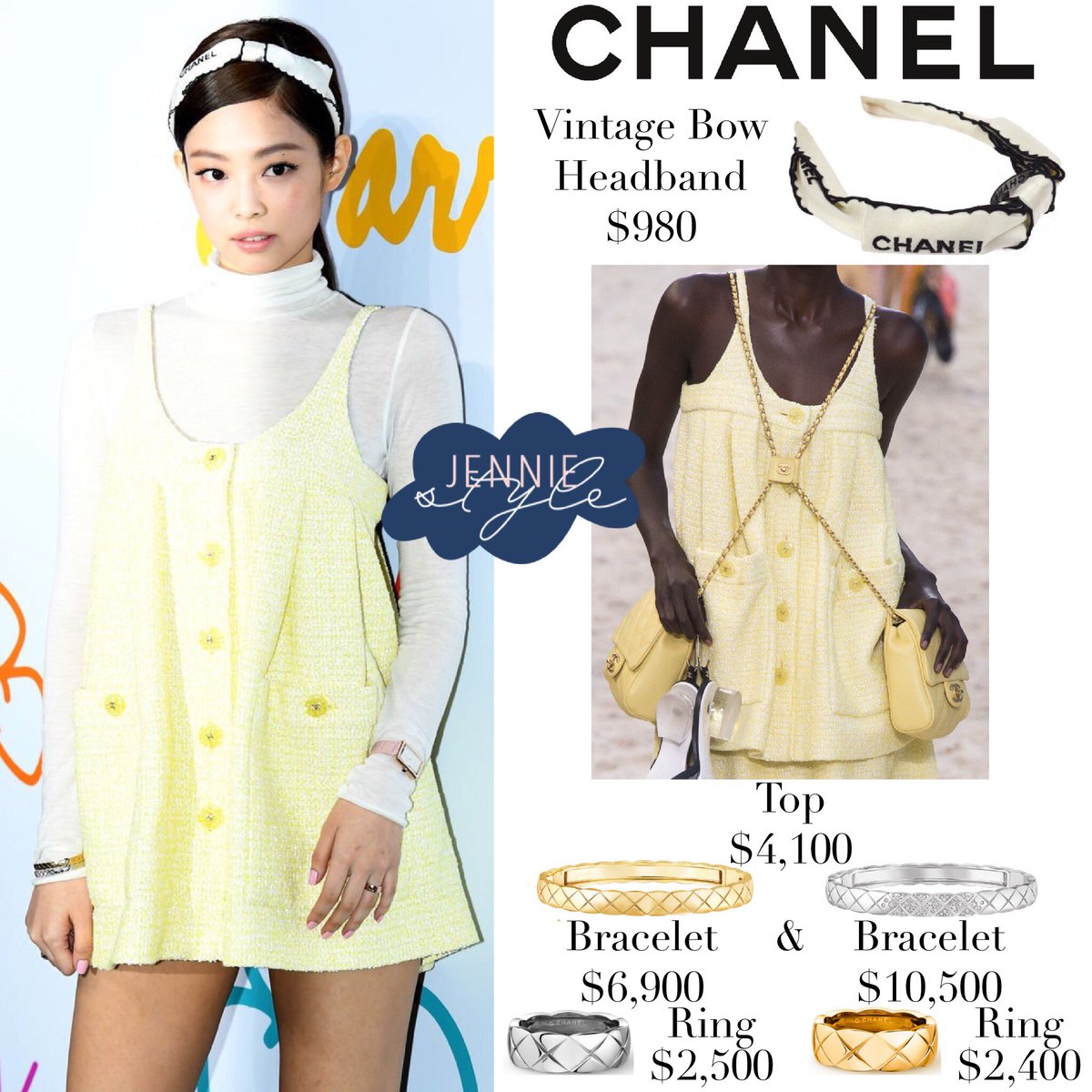 JENNIEKIMJENNIE on X: Omo!!! So not only the ribbon brooch and earrings  were Chanel, the whole outfit was actually Chanel as well!!! And  surprisingly the outfit was vintage 1994!!! 😮😮😮 The stylist
