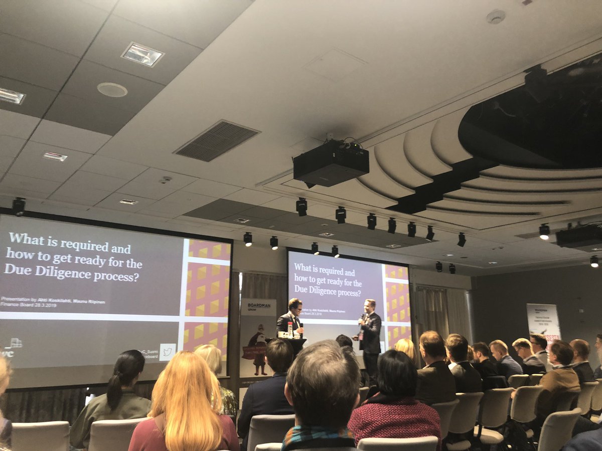 LundKia's tweet photo. Afternoon session @boardmangrow #financeboard with @PwC_Suomi #duediligence process by Ahti Koskilahti and Maunu Riipinen 🔥👌🏻 https://t.co/Nw0yeXtTNE