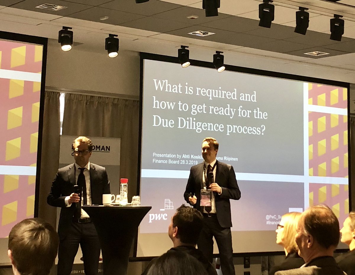SannaMariaLanki's tweet photo. Iltapäivän ohjelmana @boardmangrow’n The Funding Journey, lavalla mm @PwC_Suomi’n Ahti Koskilahti ja Maunu Riihinen kertomassa, miten valmistautua DD-prosessiin. #FinanceBoard https://t.co/NgANIfGHwE
